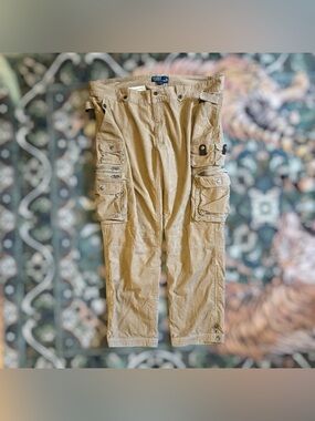 Vintage Polo Ralph Lauren Corduroy Cargo Paratrooper Military Pants 40x30 NWOT